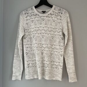 Leie Open Weave Italian Sweater Grey Size Medium Mohair Wool Acrylic